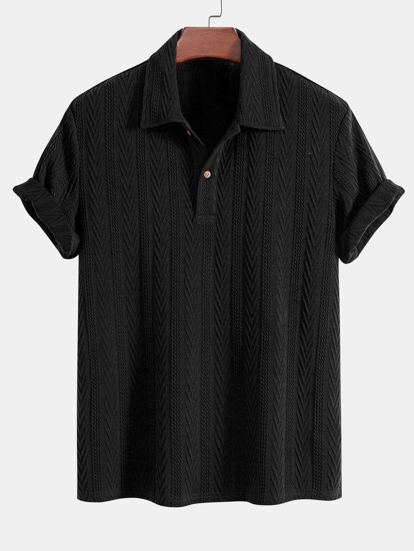 Chevron | Elegantní pletená pánská polokošile