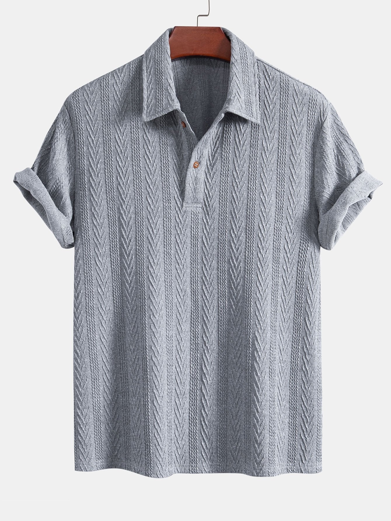 Chevron | Elegantní pletená pánská polokošile