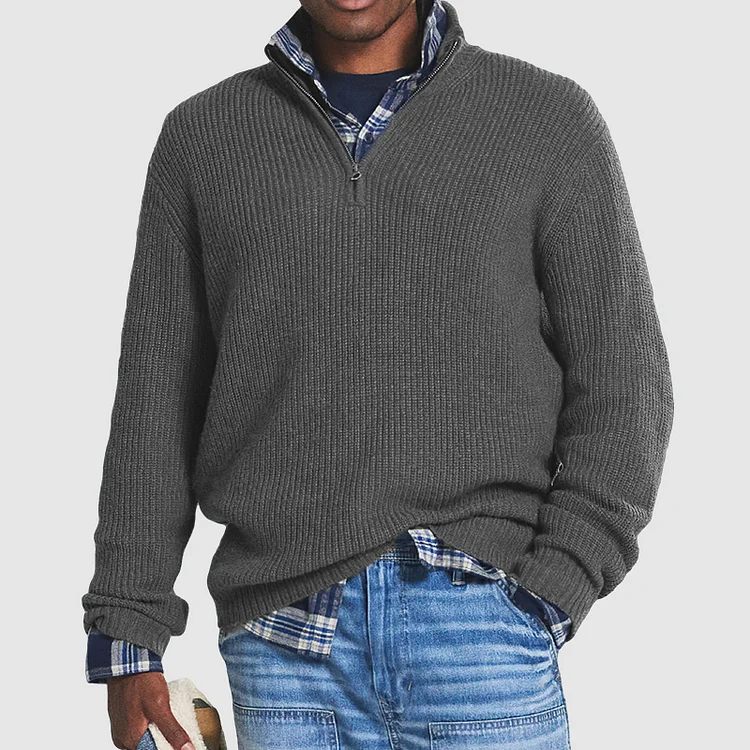Boris | Kašmírový business casual svetr na zip