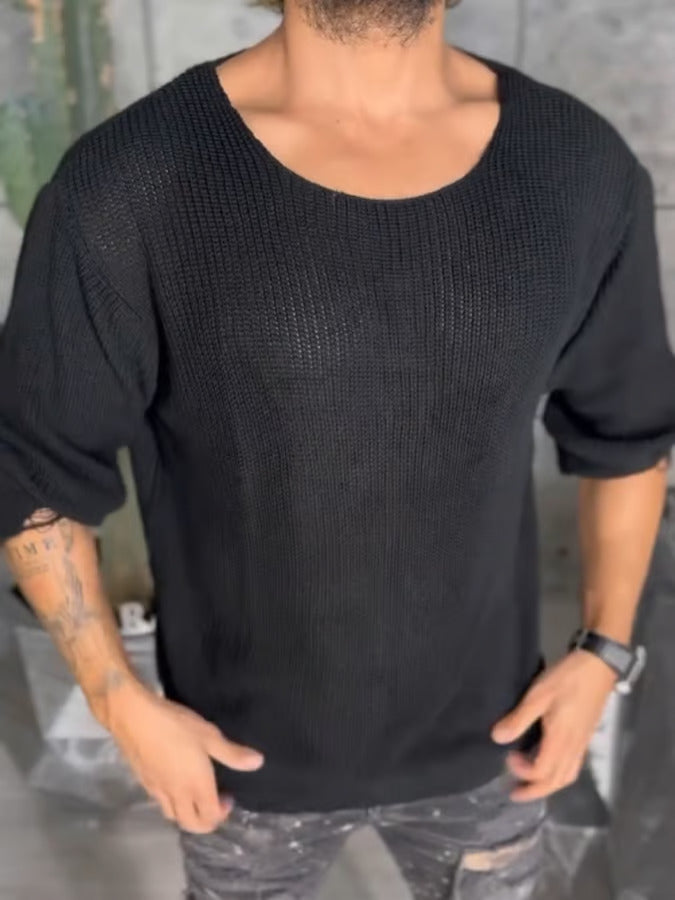 Nolan | Ležérní pánský svetr z bavlněno-lněné směsi